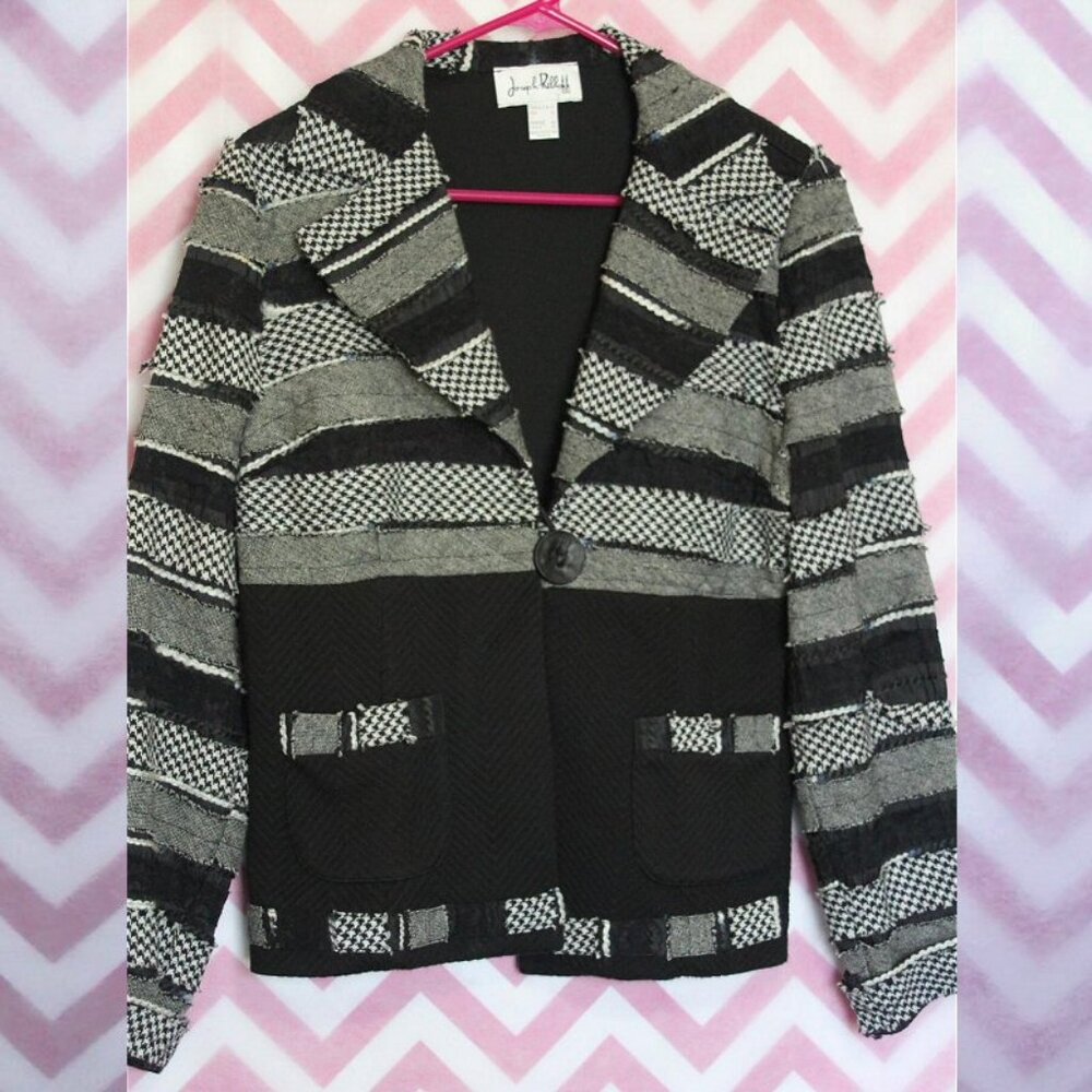 Vintage Patchwork Blazer Jacket Size 12 - image 1